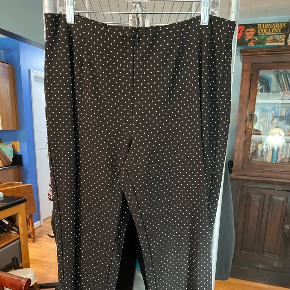 J.Jill Ponte Knit large black dot pants slim ankle